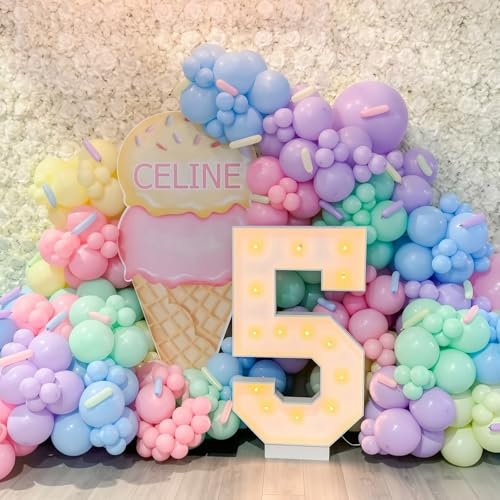 145pcs Pastel Balloons Different Sizes 18" 12" 10" 5" Latex Balloon Garland Arch Kit for Birthday Rainbow Party Baby Showe...