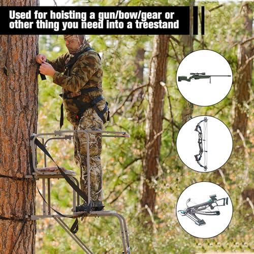 Upgraded Ultra Silent Retractable Bow and Gear Hoist - 30FT Quietest Safety System for Tree Stand Hunting, Essential Hunti...