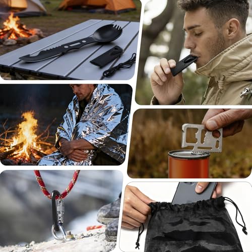 2025 Survival Kit Advent Calendar for Men - 24 Days Survival Gears Gifts - 33pcs Cool Gadgets for Outdoor Camping Fishing ...