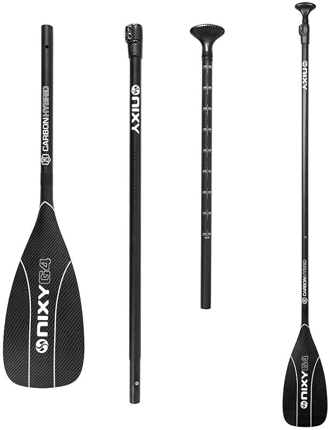 NIXY Carbon Fiber Hybrid SUP Paddle Adjustable 3-Piece Stand Up Paddleboard Paddle – Blade Size 90 - Lightweight and Float...