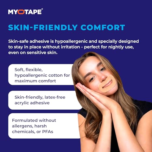 MyoTape - Sleep Tape 30 Nights Supply - Reduce Snoring - Improve Your Sleep - Promote Nasal Breathing - Comfortable & Gentle On Skin - Senstive Larage