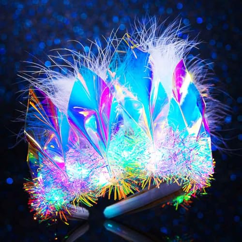 GENBREE Light Up Headband Glowing Crown and Tiara LED Hair Accessories for Women