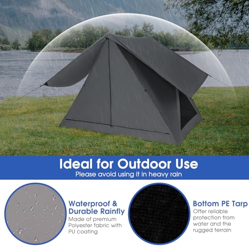 Goplus Pop-up Camping Tent 2-3 Person, 360° One-Way See-Through Family Tent, Waterproof Windproof 4-Season Shelter Tent w/...