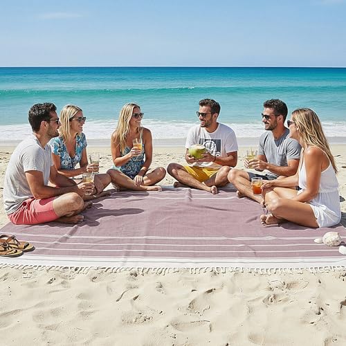 LANE LINEN Picnic Mat for Beach Vacation Essentials - Large Outdoor Blanket,Quick Dry and Pre-Washed, Soft Comfort, Perfec...