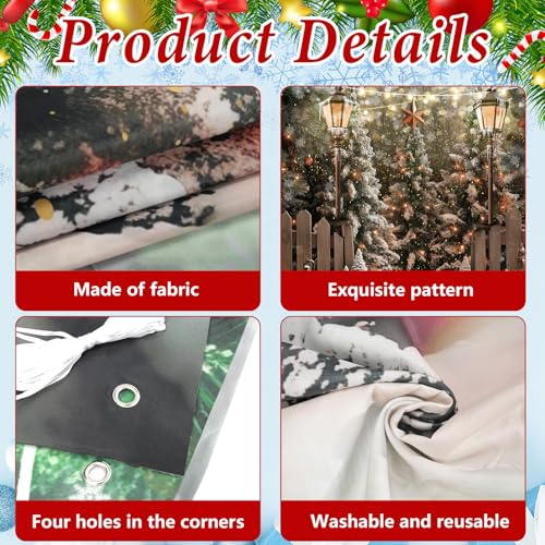 10x8FT Winter Christmas Tree Photography Backdrop Snowy Forest Portrait Background Xmas Snowflake Family Holiday Party Dec...