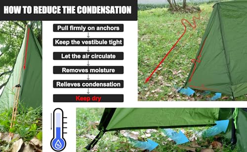 2 Person Trekking Pole Tent for 4-Season & 2 Person Tent Footprint Grey
