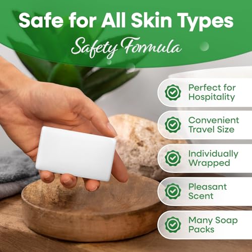 500 Pack Pleasant Scent 0.75 oz Bar Soap, Hotel Travel Size, Individually Wrapped, Bulk Amenities and Toiletries for Hospitality