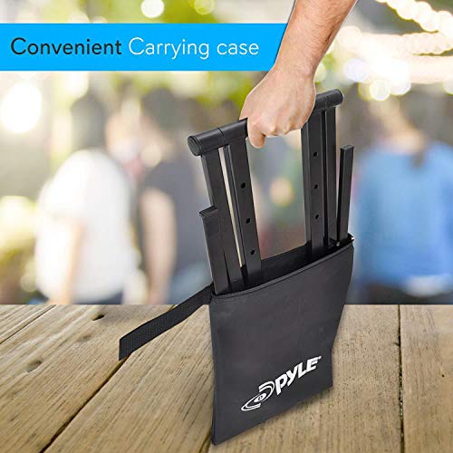 Pyle Portable Folding Laptop Stand - Foldable Laptop Stand with Adjustable Height, Secondary Accessory Tray for iPad, Tabl...