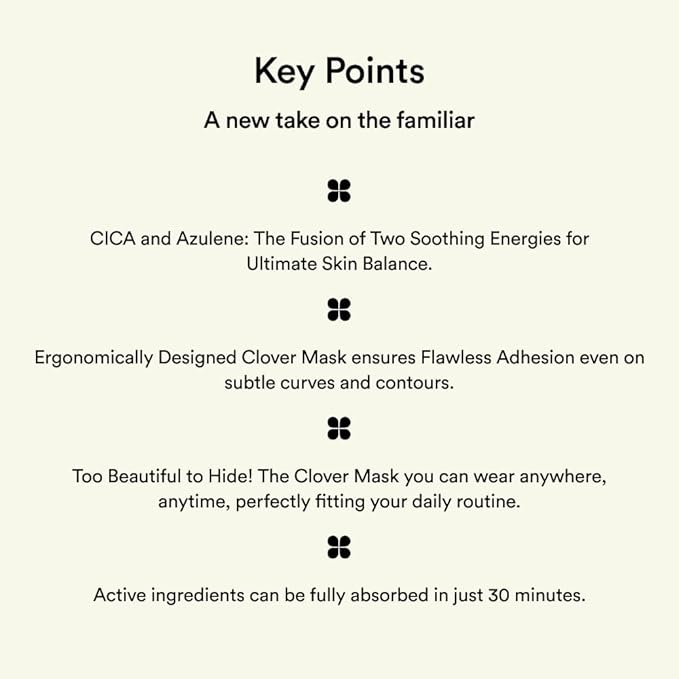 Skit Calming & Repairing Face Gel Patch, Azulene & Cica Clover Mask for Instant Redness Soothing & Pore-Area Comfort, Skin Barrier Support, K-Beauty, 4 Sets (8 Patches)