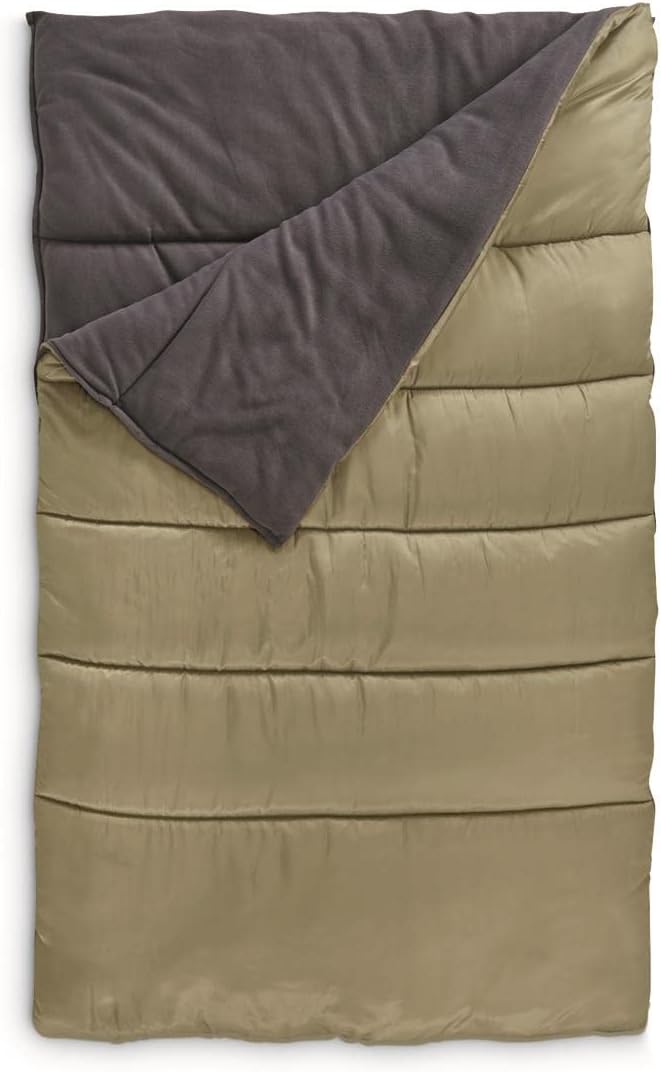 Guide Gear Canvas Hunter 20-Degree Double Sleeping Bag for Adults and Kids 2-Person Warm Winter Cold Weather Lightweight P...