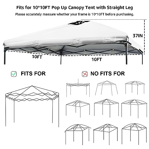 KAMPKEEPER Replacement Top Pop Up Canopy Tent Cover Roof with Air Vent and Adjustable Elastic Strap, Polyester UV Waterpro...