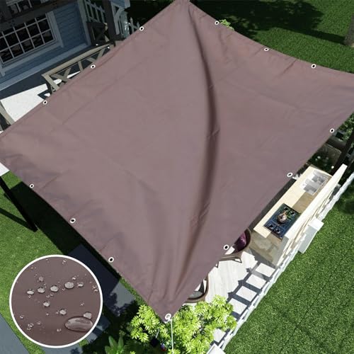 Abrotain Sun Shade Sail 6'6"x6'6" Waterproof Shade Cloth Canopy Sunshade Camping Tarps Tent Cover with Grommets for Backya...