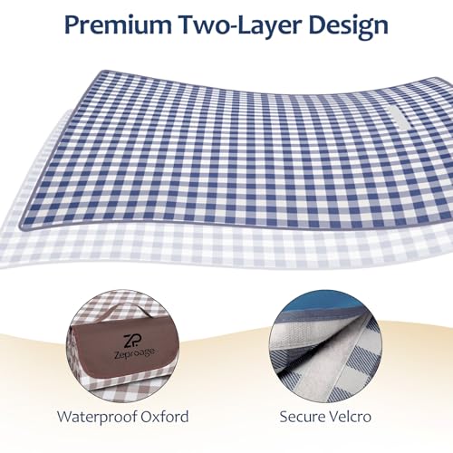 Zeproage Waterproof Picnic Blankets, 60" x 80" Picnic Mat Outdoor Portable Travel Camping Coffee