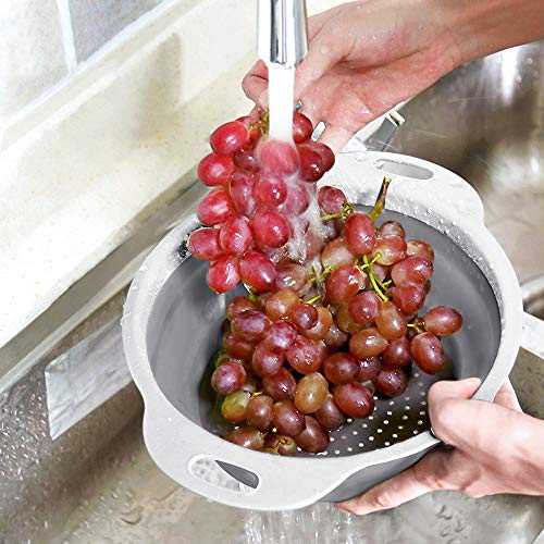 QiMH Collapsible Colander and Strainer Set of 3-2 PC 4 Quart(1 gal) and 1 PC 2 Quart(0.5 gal) - BPA Free & Dishwasher-safe...