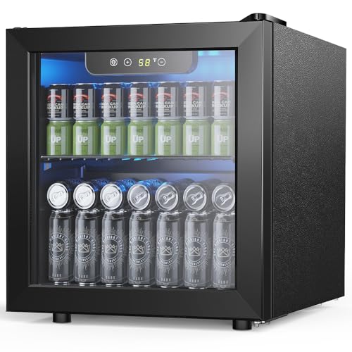 Joy Pebble Beverage Refrigerator Cooler 1.3 Cu.Ft, 12 Bottle 55 Can - Mini Fridge with Glass Door for Beer Drinks Wines,Fr...