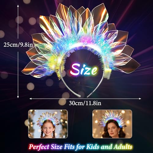 2PCS Valentines Day Gifts LED Headbands, New Year Light Up Headband, Glow In The Dark Party Supplies, Glow Party Supplies ...