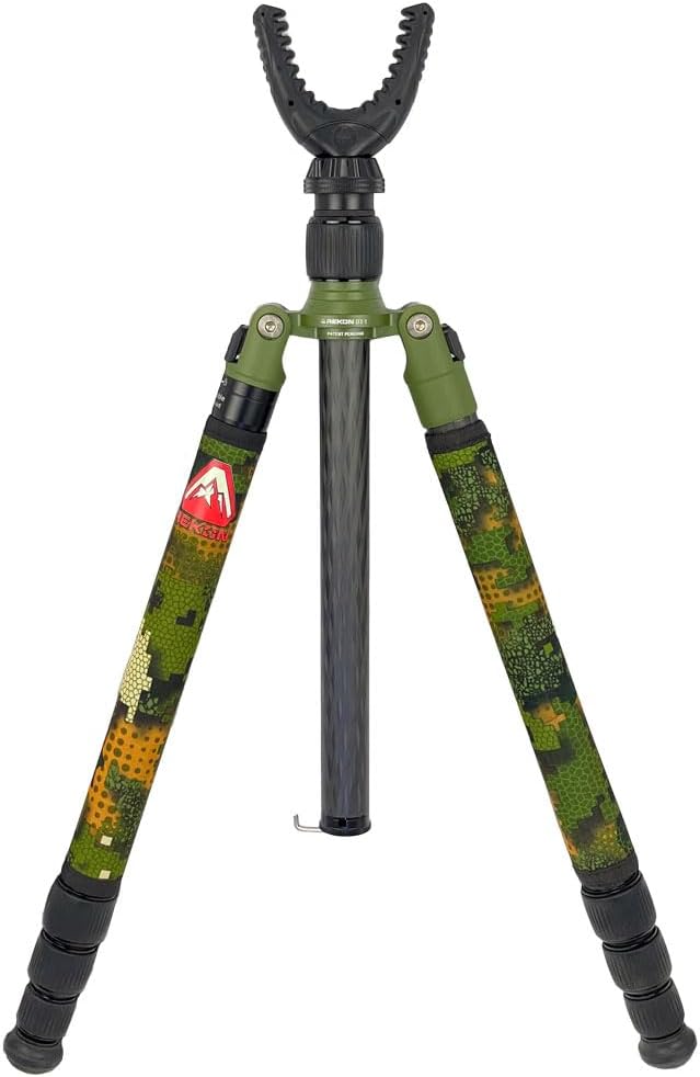 Rekon Gear CFS-1 Ultra-Light Carbon Fiber Shooting Sticks with Non-Marring 360° Y-1 Yoke, Camo Leg Wraps, Twist Lock Legs,...