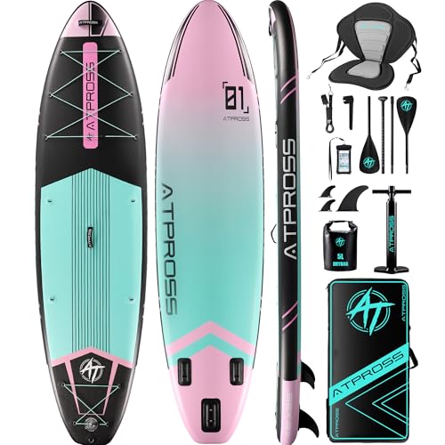 ATPROSS 11'6"x35" Inflatable Paddle Board, 450lbs Extra Wide Stand Up Paddleboard for Adults with Premium SUP Accessories ...