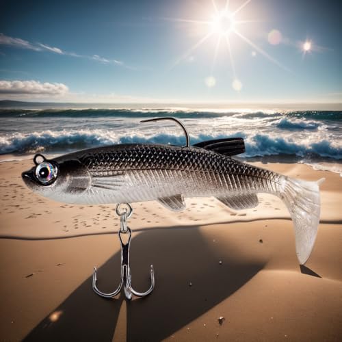 5-Pack 8cm Soft Fish Baits with Cool Hooks – Ultra-Realistic Artificial Lures for Successful Fishing Adventures