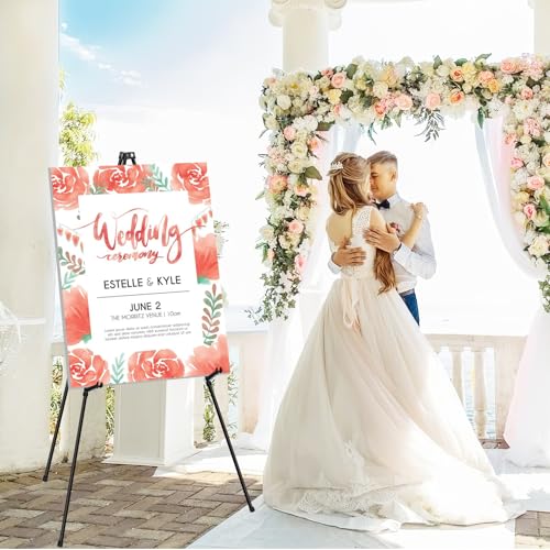 Thickened Easel Stand for Sign 65'' Metal Art Easels for Wedding, Portable Picture Stands for Display, Collapsible Floor E...