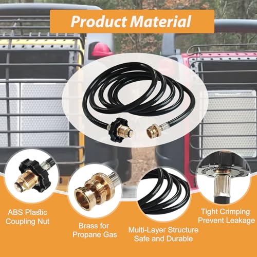 F273704 10FT Propane Adapter Hose for Mr Heater Buddy Series,for Big Buddy/Little Buddy/Portable Buddy Accessories to Prop...