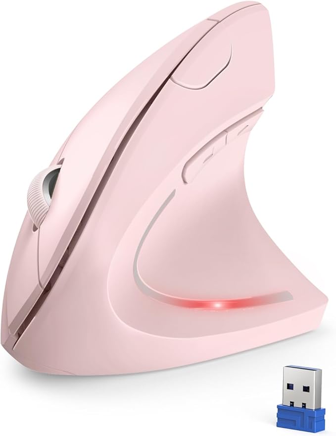 TECKNET Ergonomic Mouse, 4800 DPI Wireless Vertical Mouse with 5 Adjustable DPI Levels, 2.4GHz Optical Carpal Tunnel Mous...