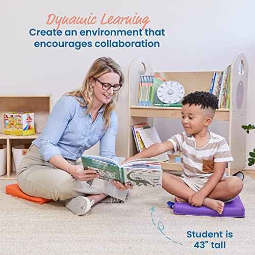 ECR4Kids SoftZone Floor Cushions, Square, Flexible Seating, Assorted, 6-Piece