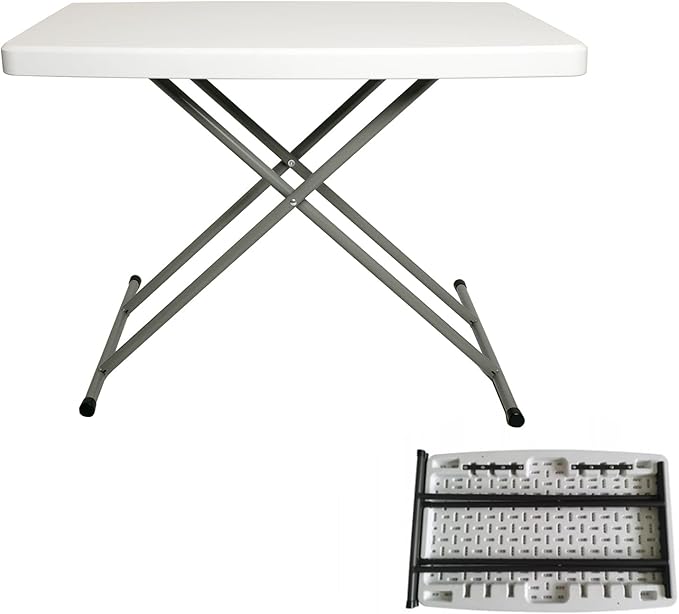 HiEthan 20"x30" Personal Mini Folding Table, Multifunctional Small Portable Foldable Table,Compact and Height Adjustable,W...