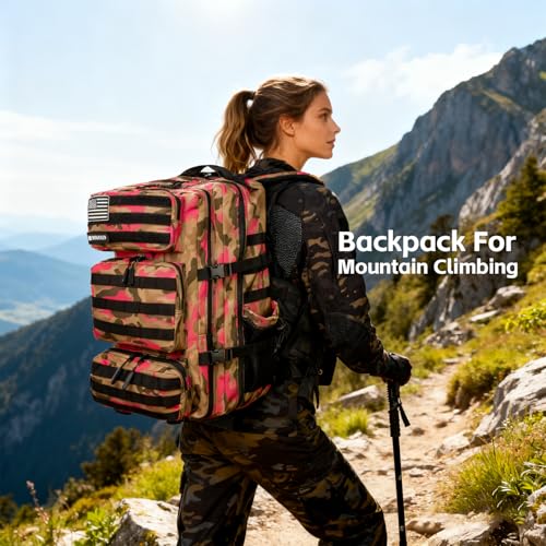 SEYATULLH Military Tactical Backpack 55L for Men & Women Bug Out Bag Assault pack Molle Daypack Hiking Trekking Rucksack (...