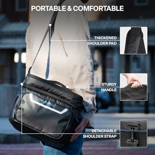 EVERFUN Small Cooler Lunch Box Mini Leak-Proof Soft Double Deck 24 Can Personal Insulated Collapsible Portable Waterproof ...