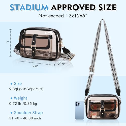 PIG PIG GIRL Clear Bag for Stadium Events, Clear Purses for Women, Small Crossbody Purse for Concerts Sports Events Festivals