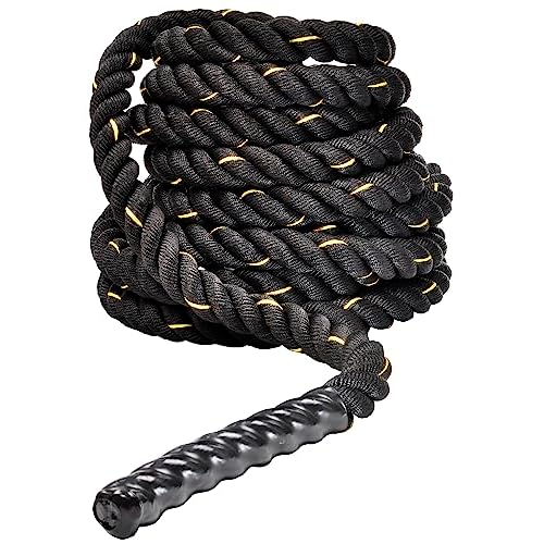 Fitvids Battle Rope 1.5Inch 2 Inch Diameter Poly Dacron 30 FT, 40 FT, 50 FT Length, Heavy Ropes for Home Gym and Workout