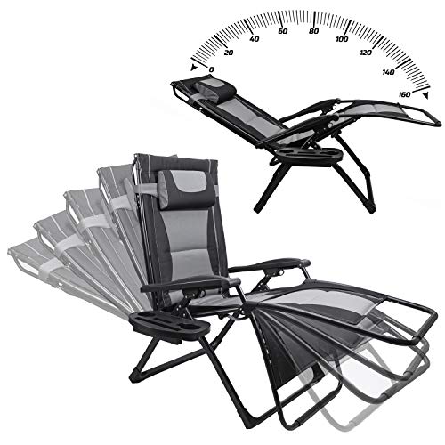 MedTens Heavy Duty Adjustable Reclining Folding Chair Outdoor Indoor Garden Pool Steel Camping Deck Backyard Chairs
