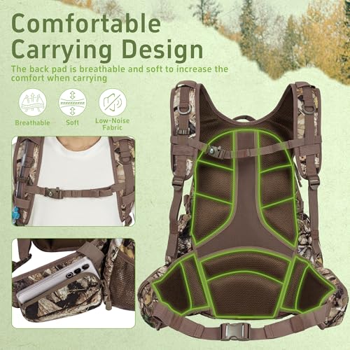 OUUTMEE Hunting Backpack with Waterproof Rain Cover, 35L Hunting Backpacks for Men, Durable Large Capacity Hunting Day Pac...