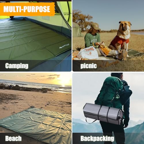 Foam Sleeping Pad + Backpacking Tent, Orange 2 Person 4 Season Tent & Foldable Camping Mattress Extra Thick Waterproof Ten...