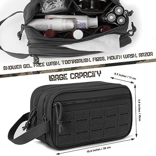 QT&QY Tactical Toiletry Bag For Men Hygiene Bag EDC Military Tool Molle Pouches Small Dopp Kit Mens Shaving Kit Travel sho...
