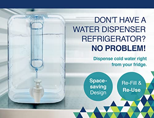 Arrow Home Products 2 Gallon Drink Dispenser for Fridge - Plastic Beverage Dispenser with Spigot for Easy Dispensing - BPA...