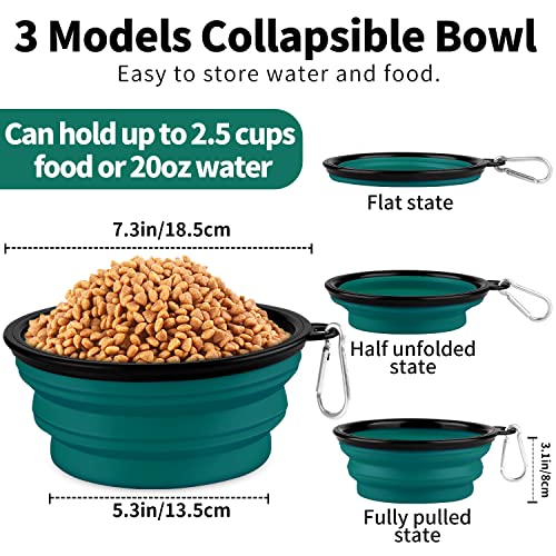 Collapsible Dog Bowls-2 Pack Large Size for Large/Medium Dogs, Pet Travel Water Bowl, Dogs Cat Portable Water Bowl, Dog Pe...