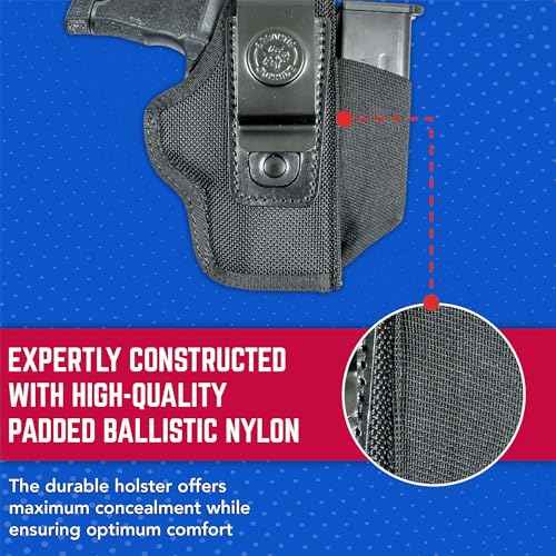 DeSantis Pro Stealth IWB Holster - Holster IWB, Conceal Carry Holster, Fits Most Large Frame Double Action & Semi Autos Up To a 4" Barrel, GLOCK 17/19, FN 509, S&W M&P 9/40 4.25¡±- Ambidextrous, Black
