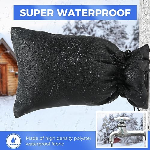 Outdoor Faucet Covers for Winter Freeze Protection, 2 Pack 6.7" x 9.5" Hose Bib Cover, Water Spigot Covers Winter Insulate...