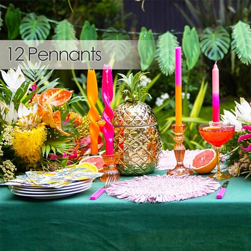Tropical Palm Leaf Garland Party Decorations, Length 2.6M, 8.5 FT, Green