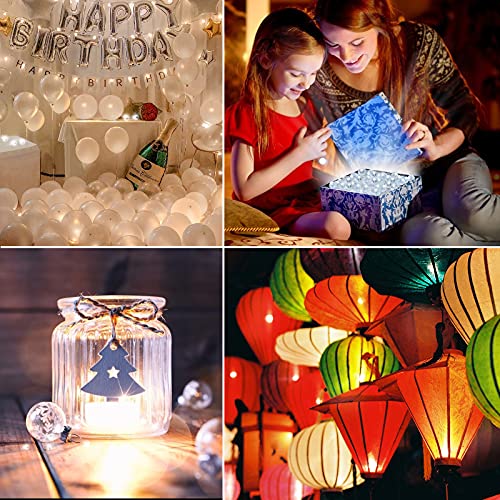 Aogist 100pcs White Balloon Lights,Long Standby Time Waterproof Mini Light,Battery Powered,Round LED Ball Lamp for Latex B...