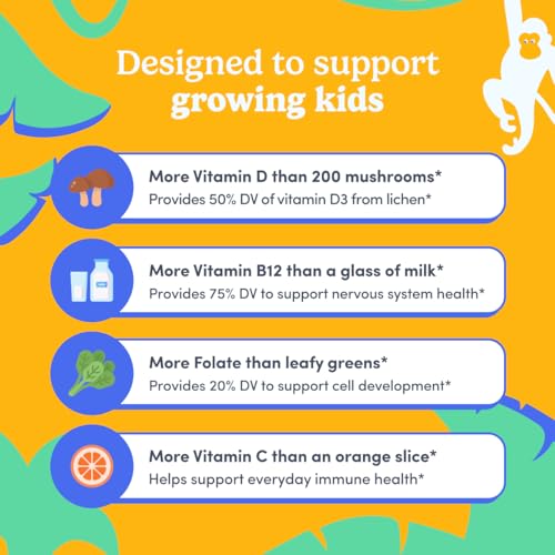 First Day Kids Multivitamin Gummies Age 4+, Strawberry & Orange - Kids Vitamins Multivitamin Gummy A C D3 K2 B1 B2 B6 B12 ...