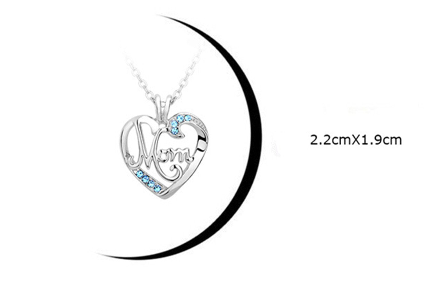 ShiQiao Spl Mom Christmas Gifts Necklace - Mother Heart Pendant Necklace Mothers Day Necklace for Women from Daughter Son White