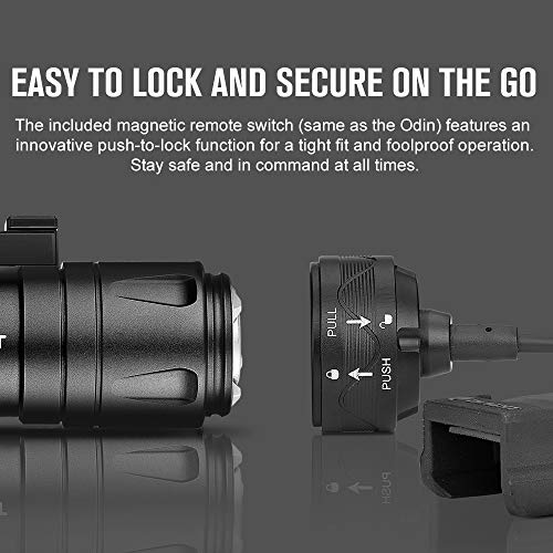 OLIGHT Odin Mini 1250 Lumens Ultra Compact Rechargeable Mlok-Mount Weaponlight, Removable Slide Rail Mount and Remote Swit...