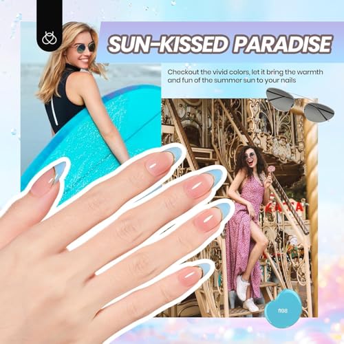Beetles Gel Nail Polish Kit with U V Light -54 Pcs Gel Nail Kit Four Seasons Glow 32 Colors Set with Base Matte & Glossy T...