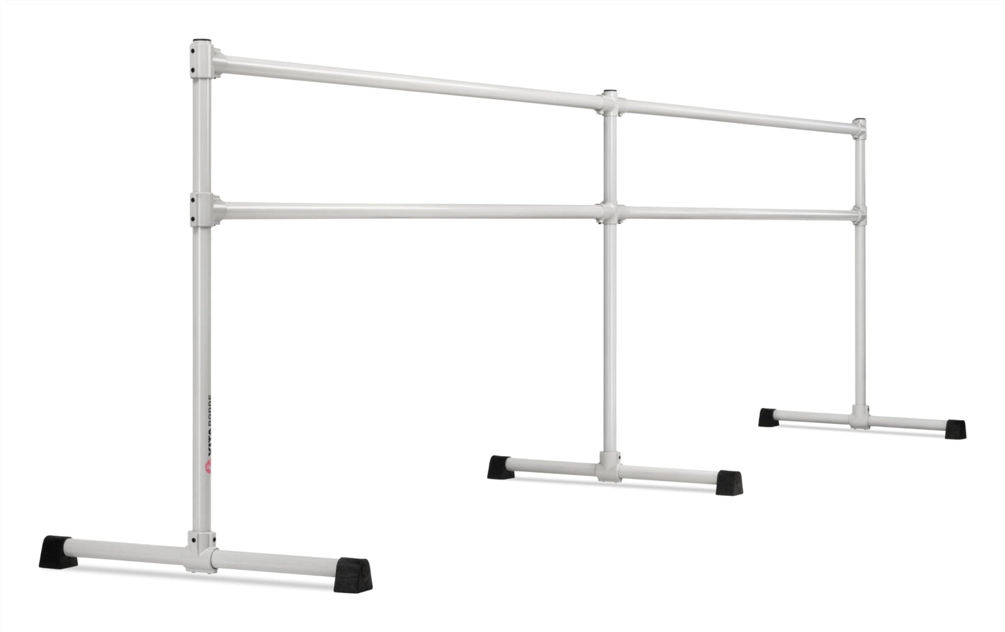 VITA Barre Portable Freestanding Double Ballet Barre, Extreme, 16 Ft Bars, Satin Silver, Steel | Fixed Height, Made in USA, Home or Gym Exercise Equipment for Kids & Adults | Dance, Fitness, Pilates
