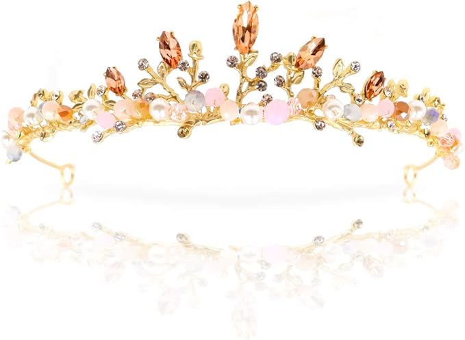 NODG Gold Tiaras and Crowns for Women - Rhinestone, Pearl Bridal Tiaras and Headbands for Wedding, Birthday, Prom