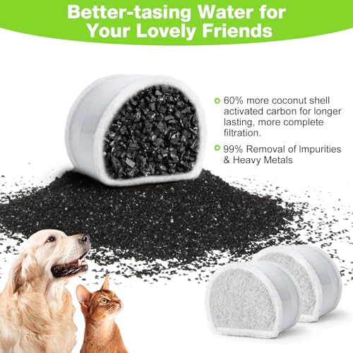 xbbwmrs 15 Count Replacement Carbon Filters Compatible with PetSafe Drinkwell Filters, Pet Water Fountain Replacement Cart...