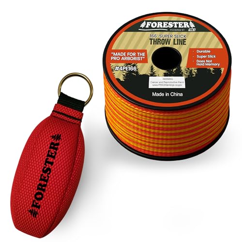 FORESTER Arborist Throw Line Kit | Throw Weight & 166ft Rope | Ultra Slick 100% Polyester Rope | Arborist Equipment for Tr...